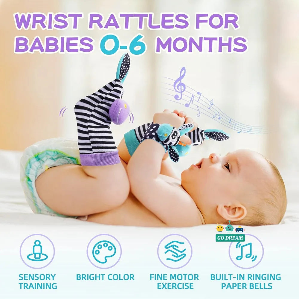 Baby Infant Wrist Rattle Socks Toys 0-6 Month Girls & boys